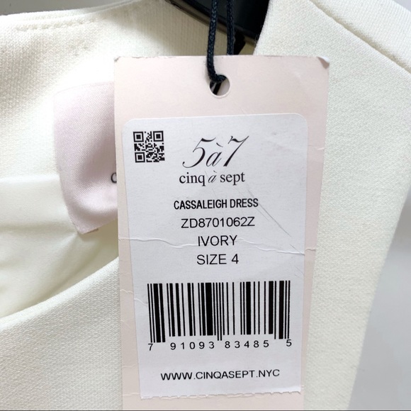 cinq a sept Cassaleigh Ivory Tie-Waist Dress 4 - Picture 11 of 15